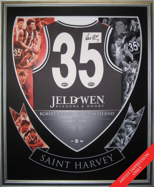 Robert Harvey signed and framed retirement jersey