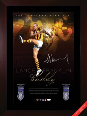 Lance Franklin signed "Dual Coleman Medalist"