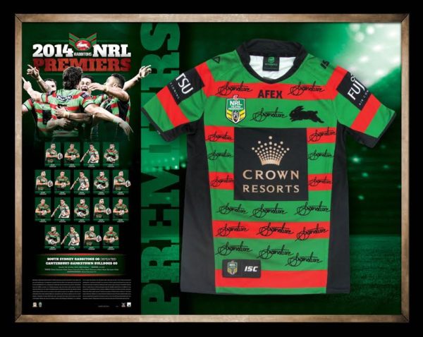 OUT OF STOCK Rabbitohs 2014 Premiership signed jersey