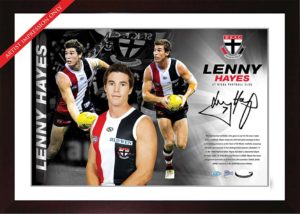 Lenny Hayes signed 2010 St. Kilda star shot